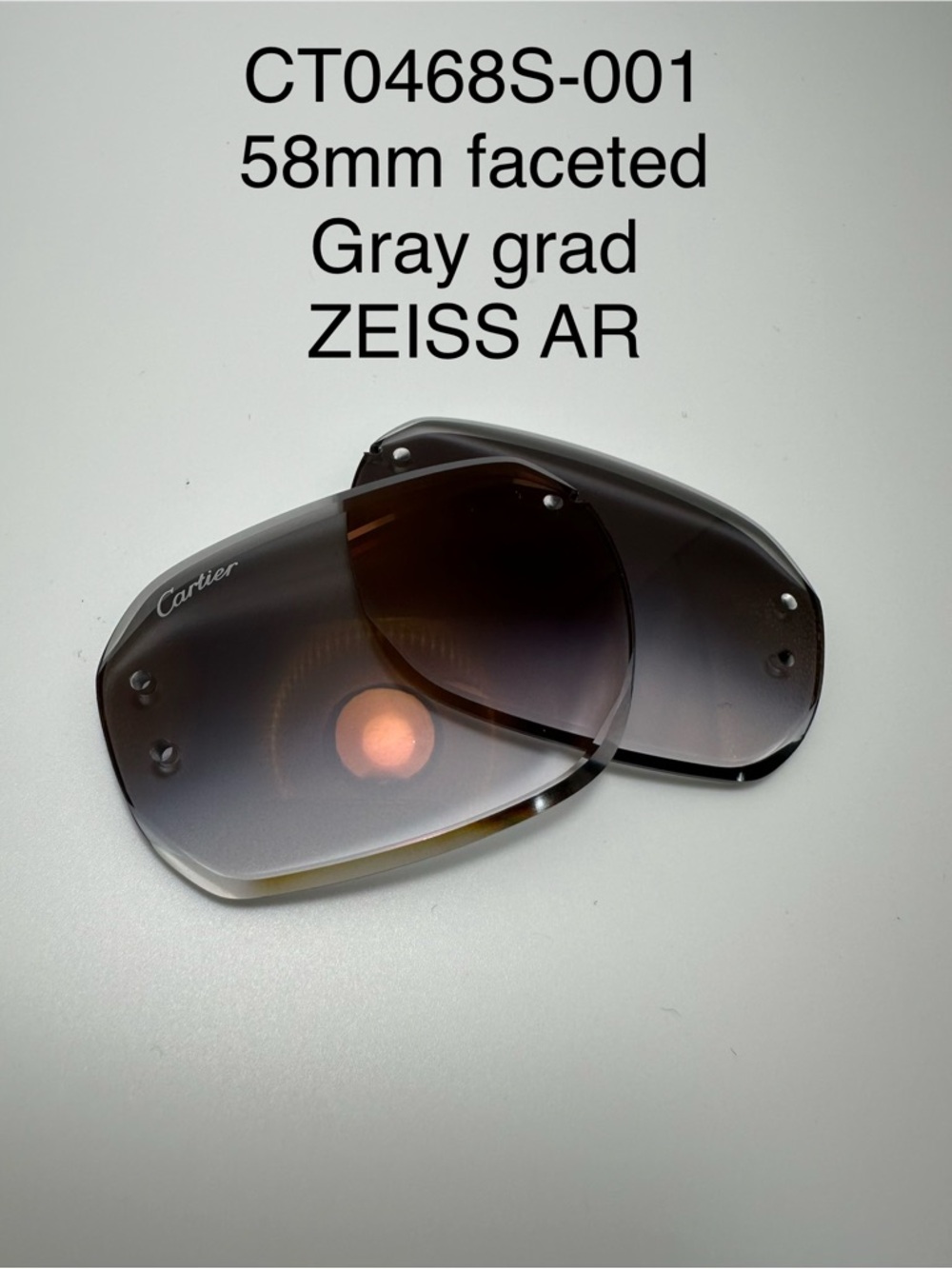 Cartier CT0468S-001 Original Replacement Lenses Gray with Anti glare new